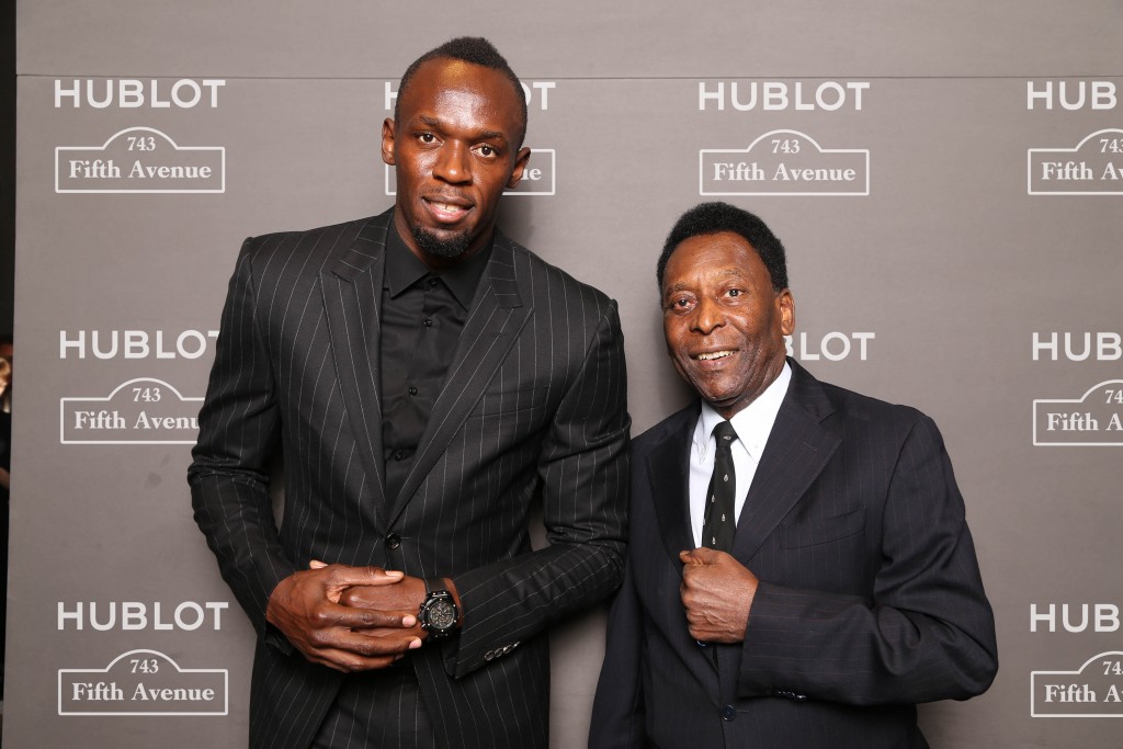 Usain Bolt and Pelé at Hublot 5th Avenue (NYC) Boutique Opening