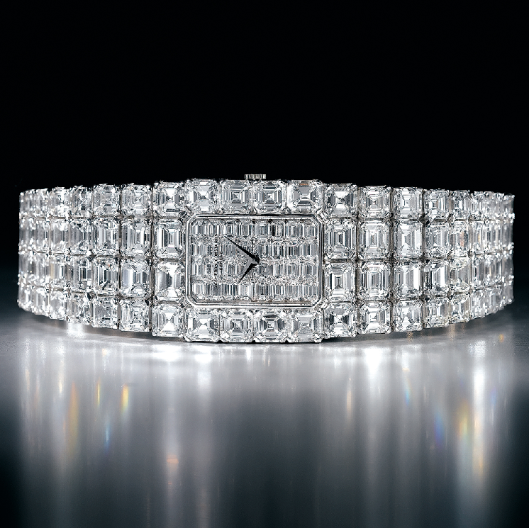 emerald cut diamond watch